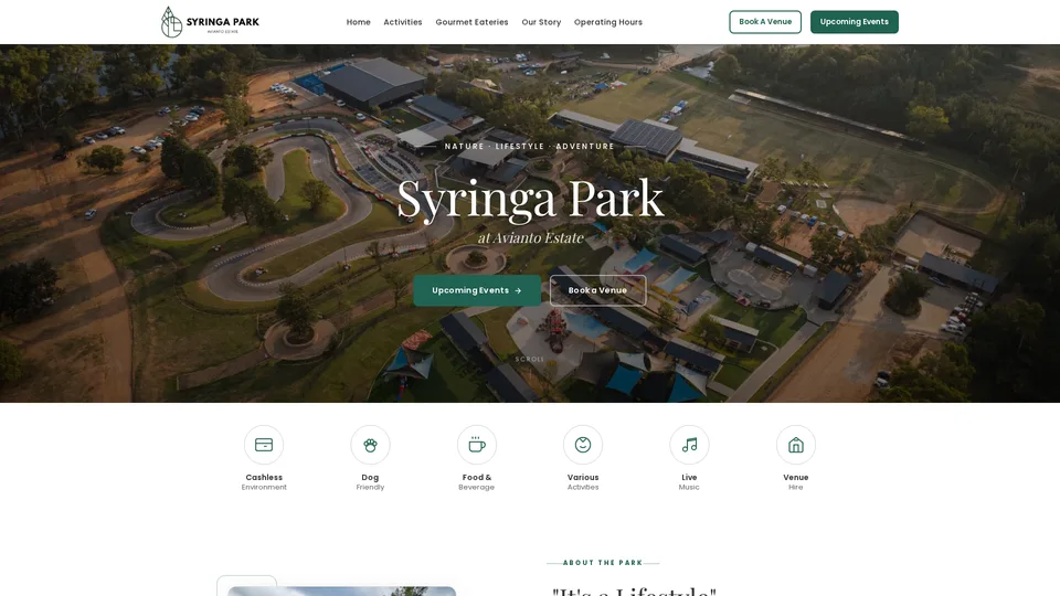 Syringa Park website preview