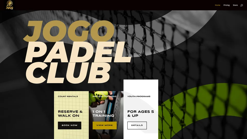 Jogo Padel website preview