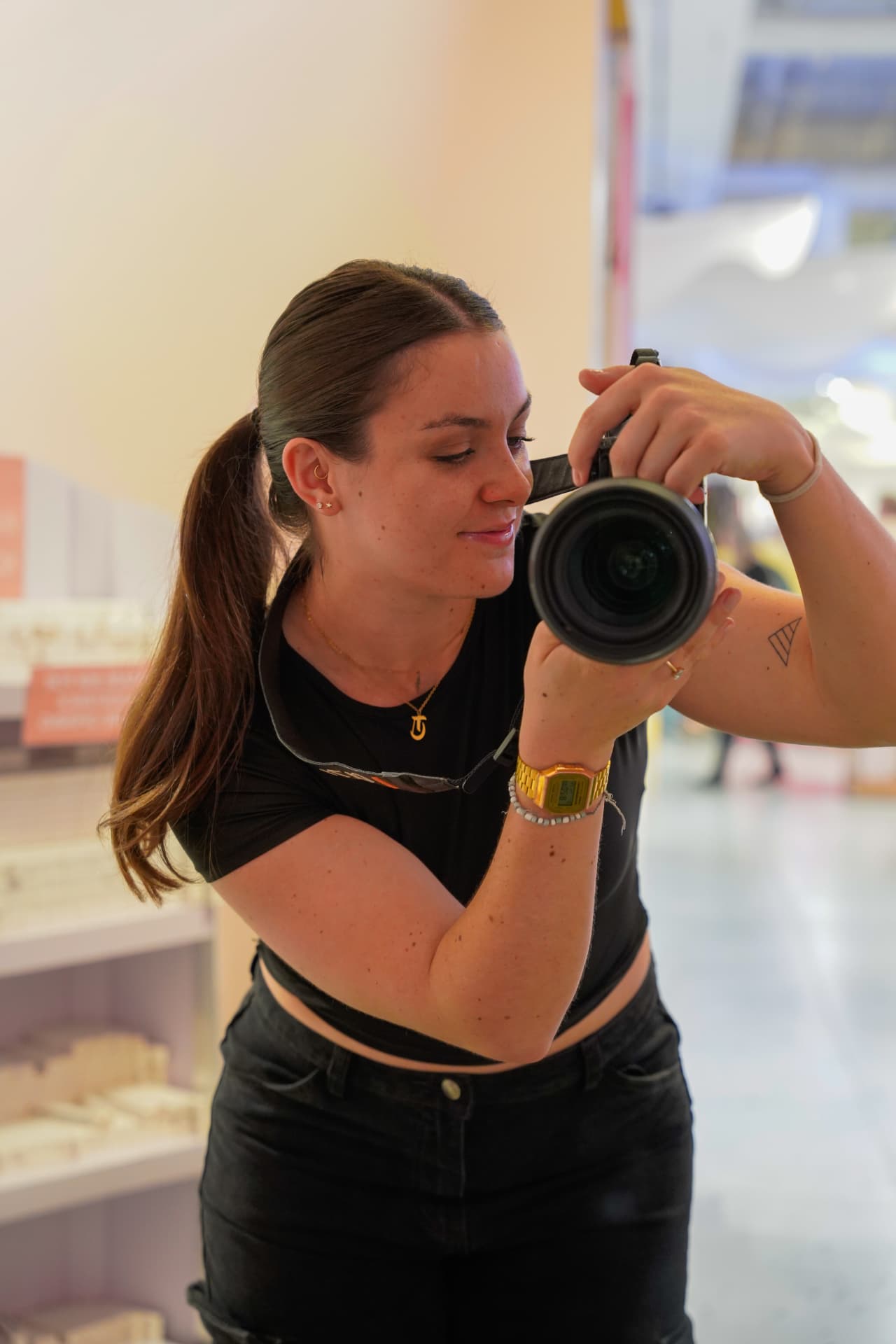 Photographer making images on a client shoot