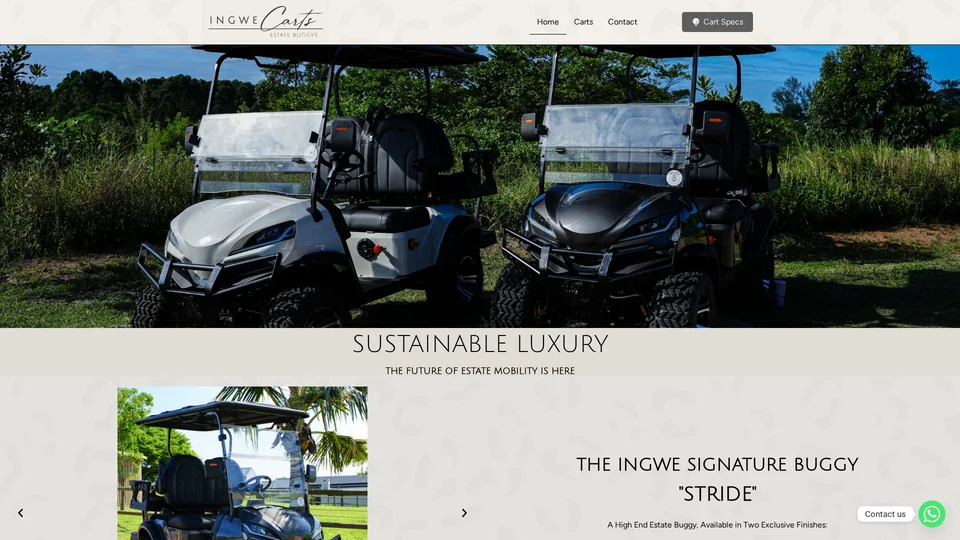 Ingwe Carts website preview