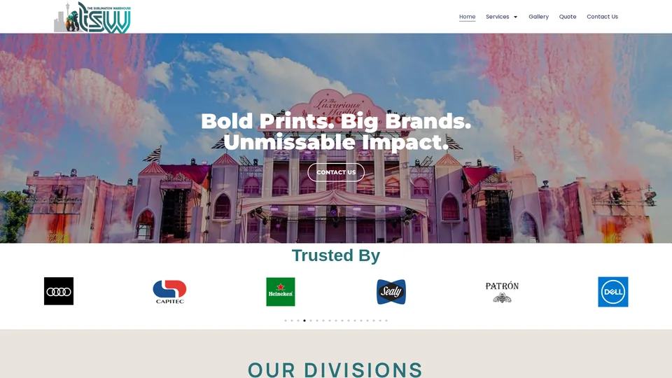 The Sublimation Warehouse website preview